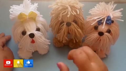 How to create a Pom Pom Wool Dogs!