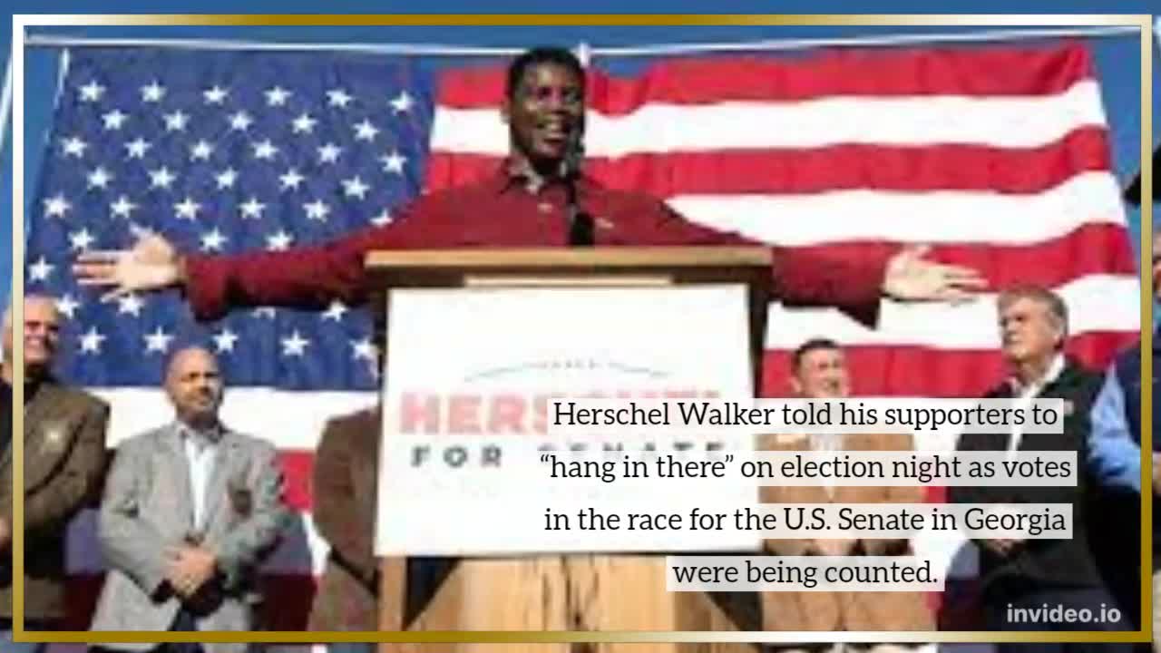 Herschel Walker speaks to supporters on election night