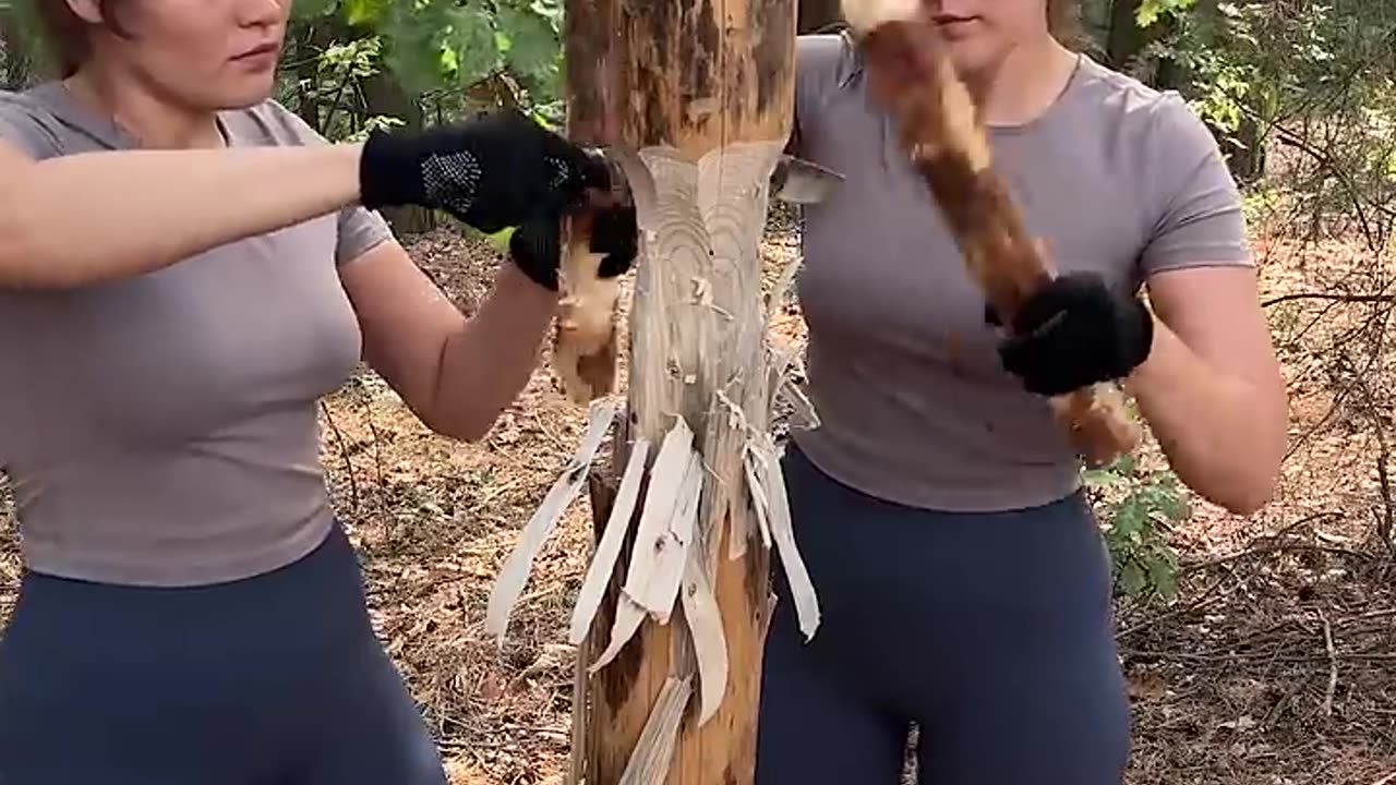 A women knows how to handle a knife very gently