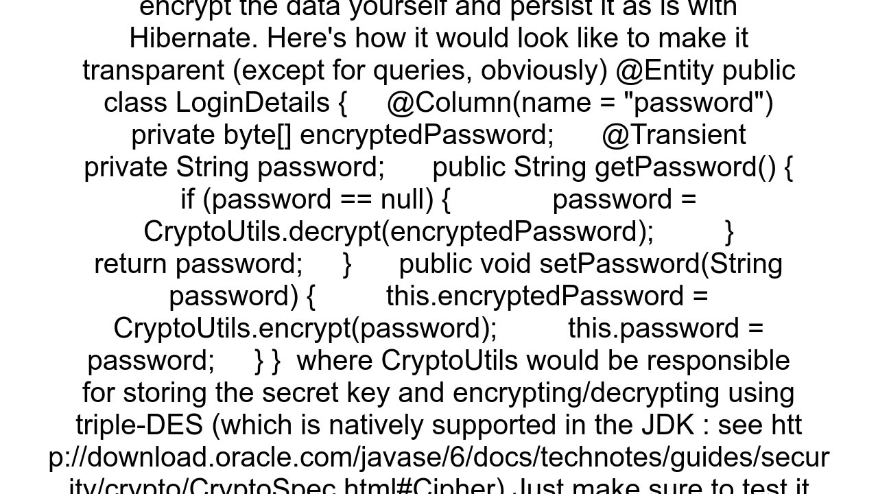 How to read encrypted database field using Hibernate