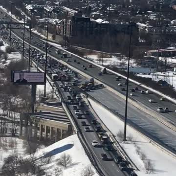 Traffic heading into downtown Toronto