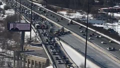 Traffic heading into downtown Toronto