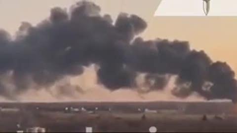 Explosion at oil storage near airfield at Kursk, Russia