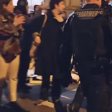 Paris, France - Police Join Protesters