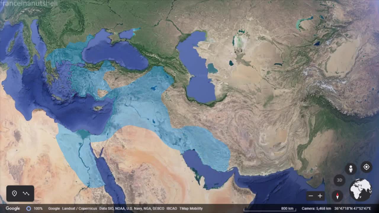 Alexander the Great's Conquests in 30 seconds using Google Earth