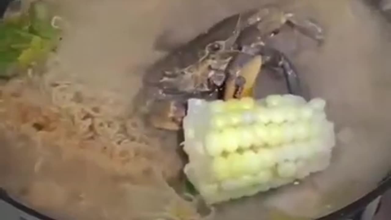 Scorpion lying in boiling water eating corn #shorts #viral #shortsvideo #video