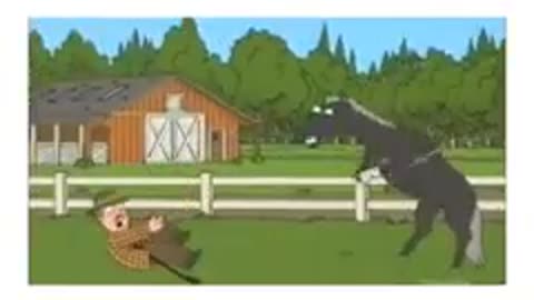 The horse did a UNO reverse on him!