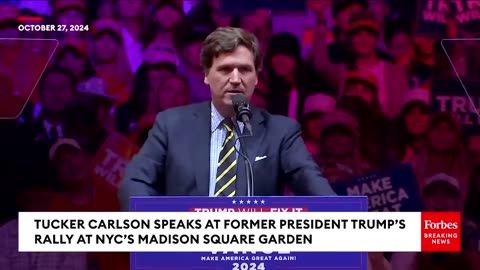 BREAKING NEWS- Tucker Carlson Predicts Trump Victory And Lambasts Kamala Harris At Trump's MSG Rally