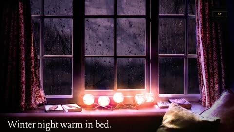Relaxing rain and thunder listening from bedroom window