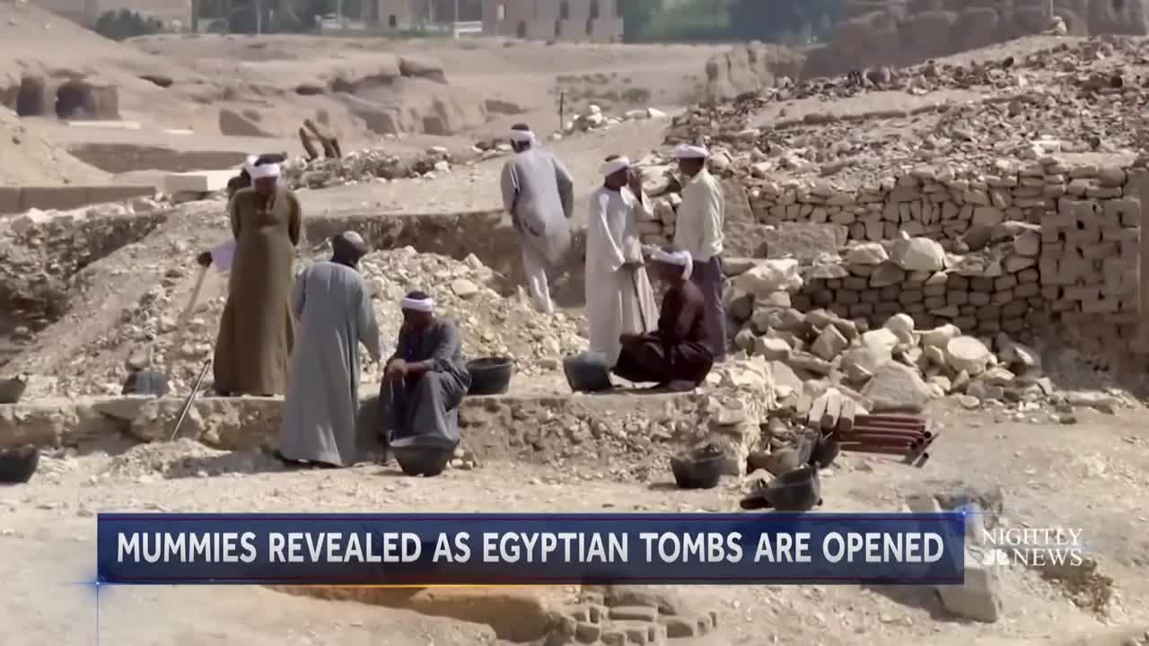 Egypt Opens Ancient Coffins To Find Perfectly Preserved Mummies _ NBC Nightly News
