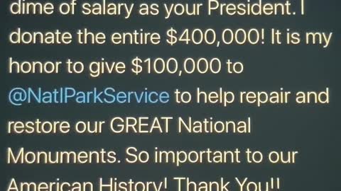 PRESIDENT TRUMP DONATED HIS ENTIRE SALARY❤️🇺🇸💙💰⭐️