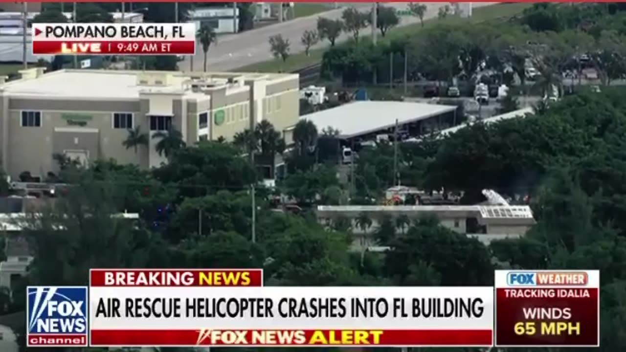 🚨 Air rescue helicopter crashes into Florida building