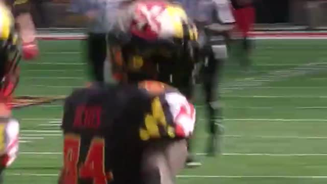 Maryland's Corey Dyches Drags Purdue Defender Into the End Zone | Big Ten Football