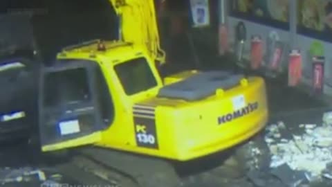 The excavator took away the ATM