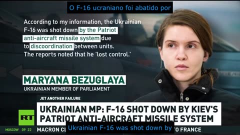 Kiev confirma queda do F-16 e morte do piloto durante ataque com míssil russo