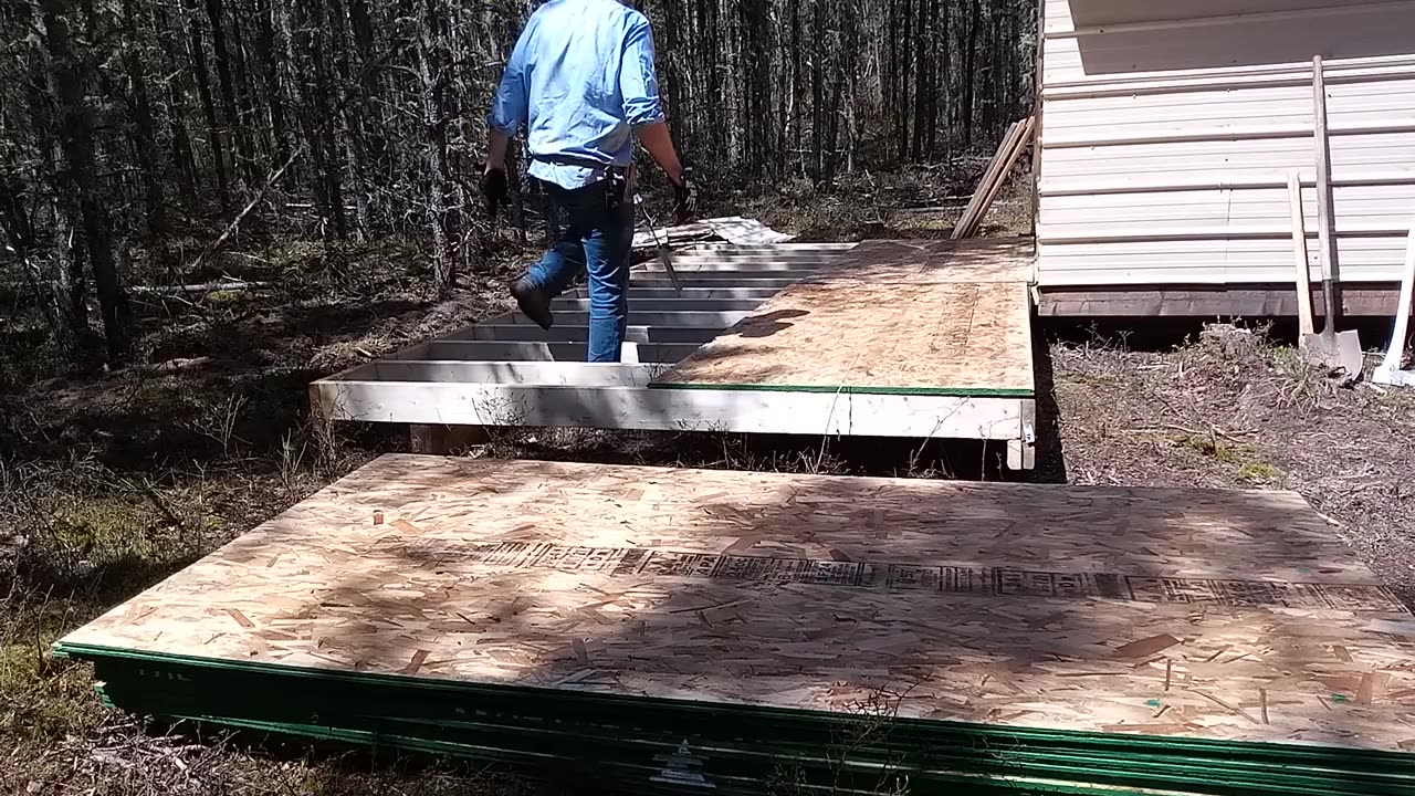 Cottage floor build at the mining cabin