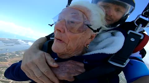 WATCH A 100-YR-OLD SKYDIVE