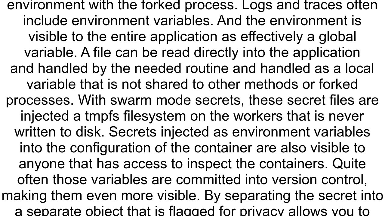 Is there any security advantage to mounting secrets as a file instead of passing them as environmen