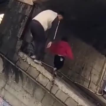 A Heartbreaking Moment, A Man Jumps Off A Bridge, Abandoning His Child, And He Got Rescue