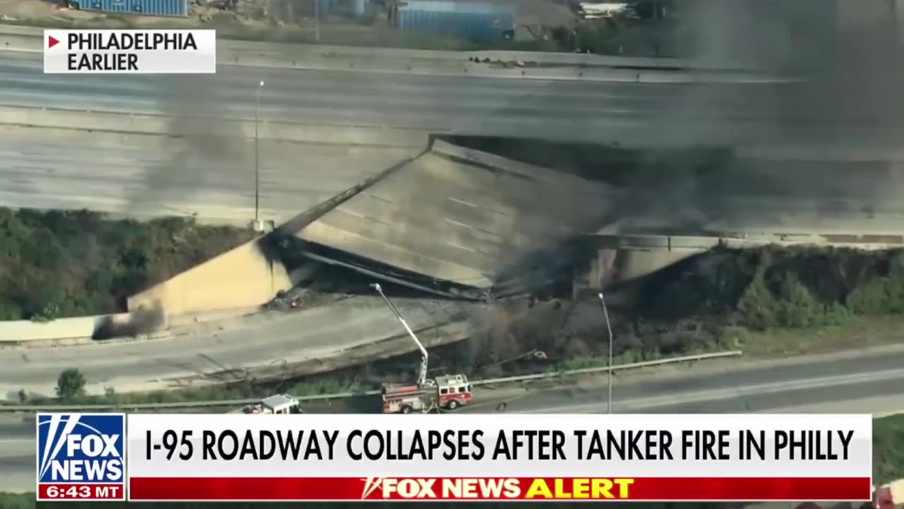 I-95 Roadway Collapses After Tanker Truck Fire In Philidelphia