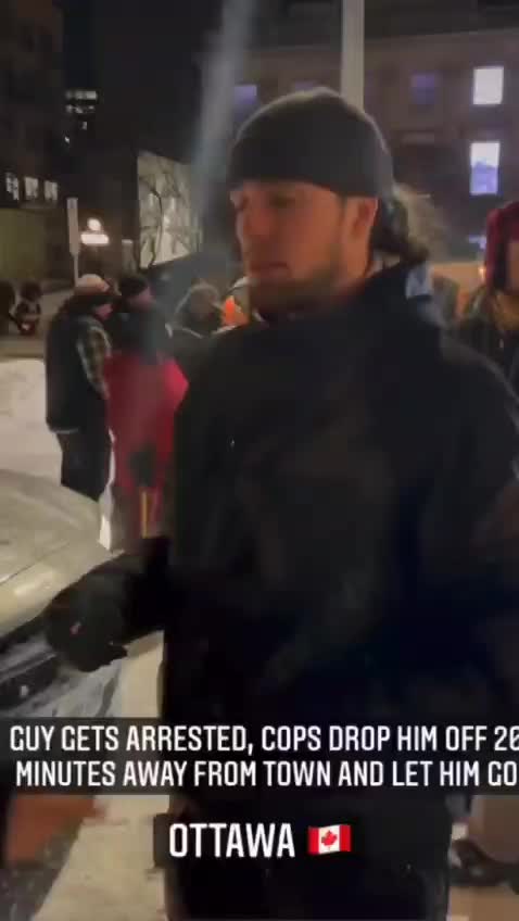 Protestor arrested and dropped off 20 min down the road