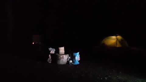 Setting up the lighting for night filming. Wildcamping. Oct.2022