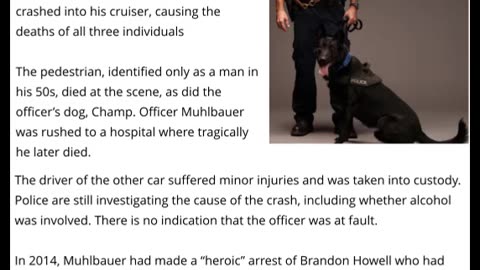 Officer James Muhlbauer, Pedestrian And Police Dog Die In Kansas City Crash