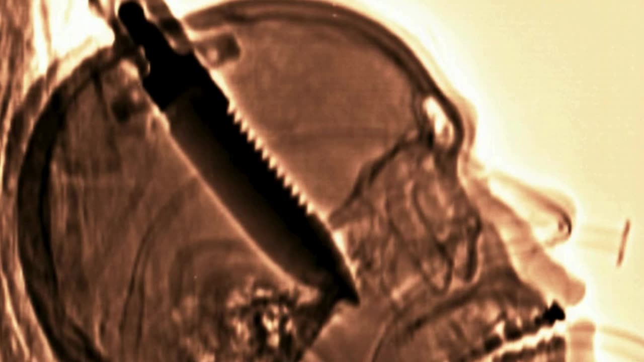 Knife removed from his skull..