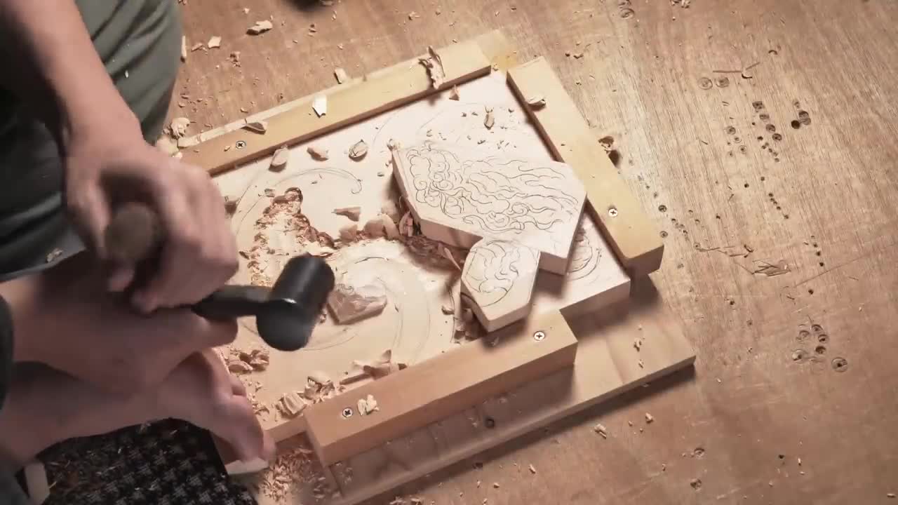 Wood Carving Dragon| To use technic of Japanese traditional wood carving| Woodworking