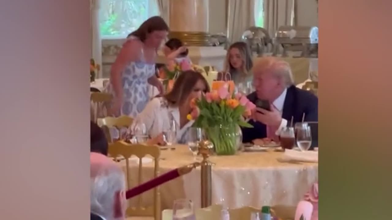 President Trump and Melania spotted at Easter brunch yesterday at Mar-a-Lago