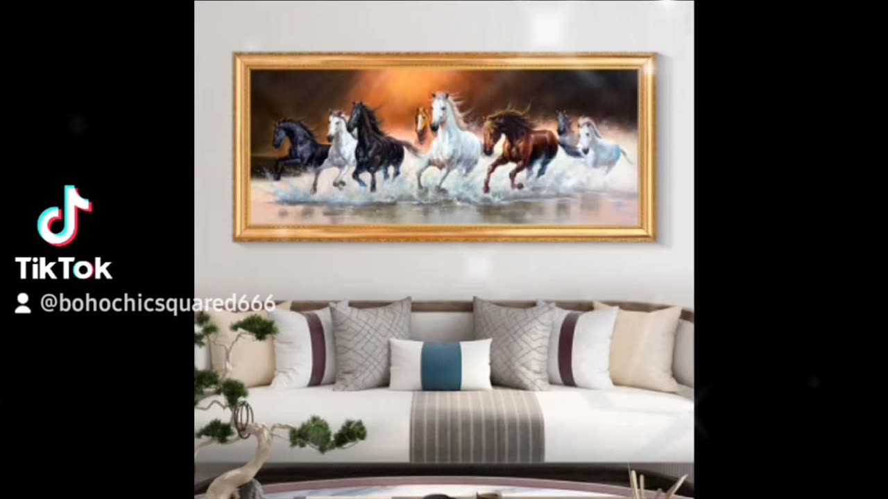 Broncos horse oil painting handpainted