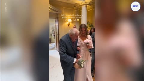 Grandfather survives a fall to become flower boy for his granddaughter