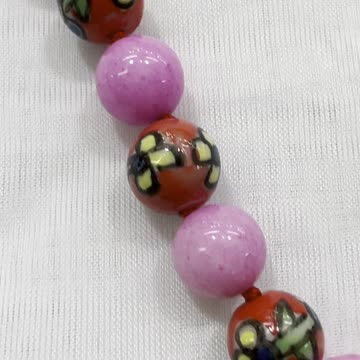 Handmade + Knotting Unique 19” Statement Necklace with Jade, Agate