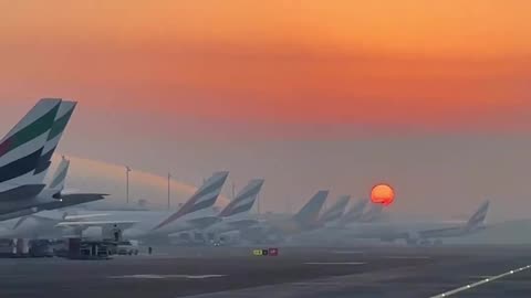 Beautiful Dubai Airport Runway