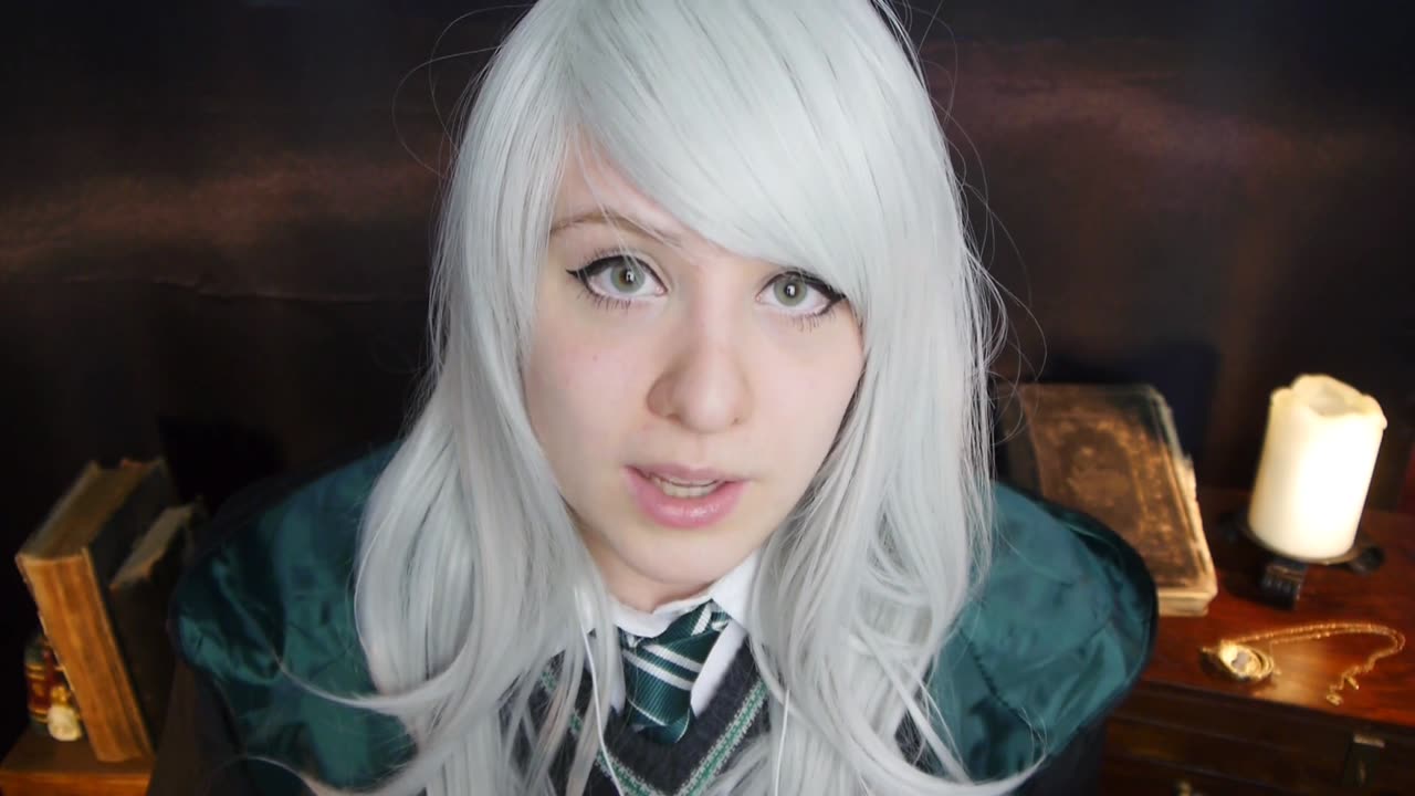 Cosplay ASMR Harry Potter Slytherin Girl gives you a Spell Lesson