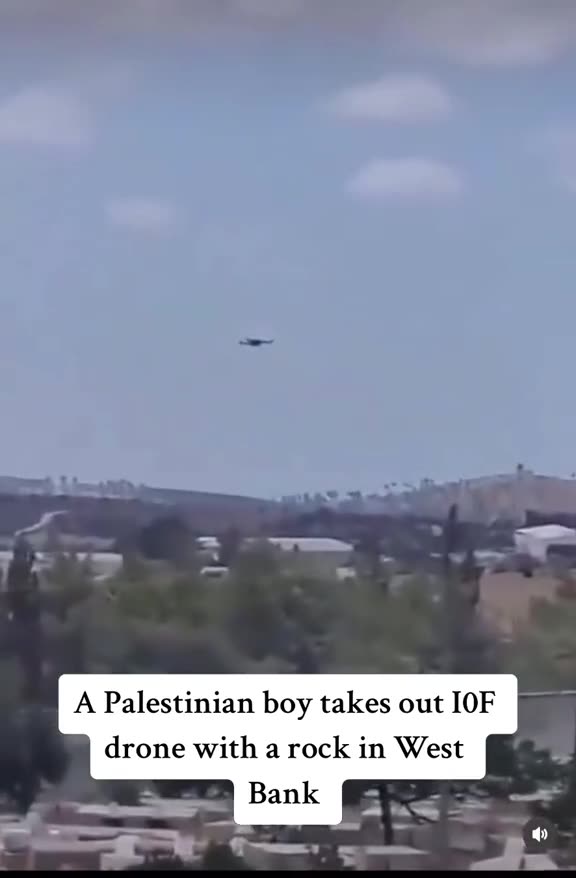 PALESTINIAN BOY TAKES OUT IOF DRONE WITH A ROCK IN WEST BANK