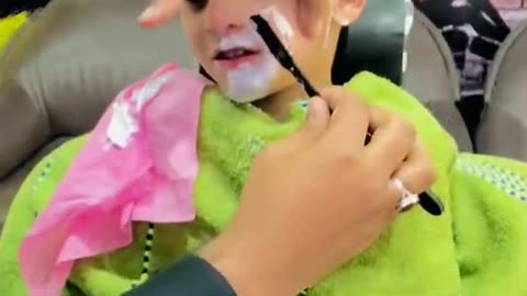 Cute baby shaving