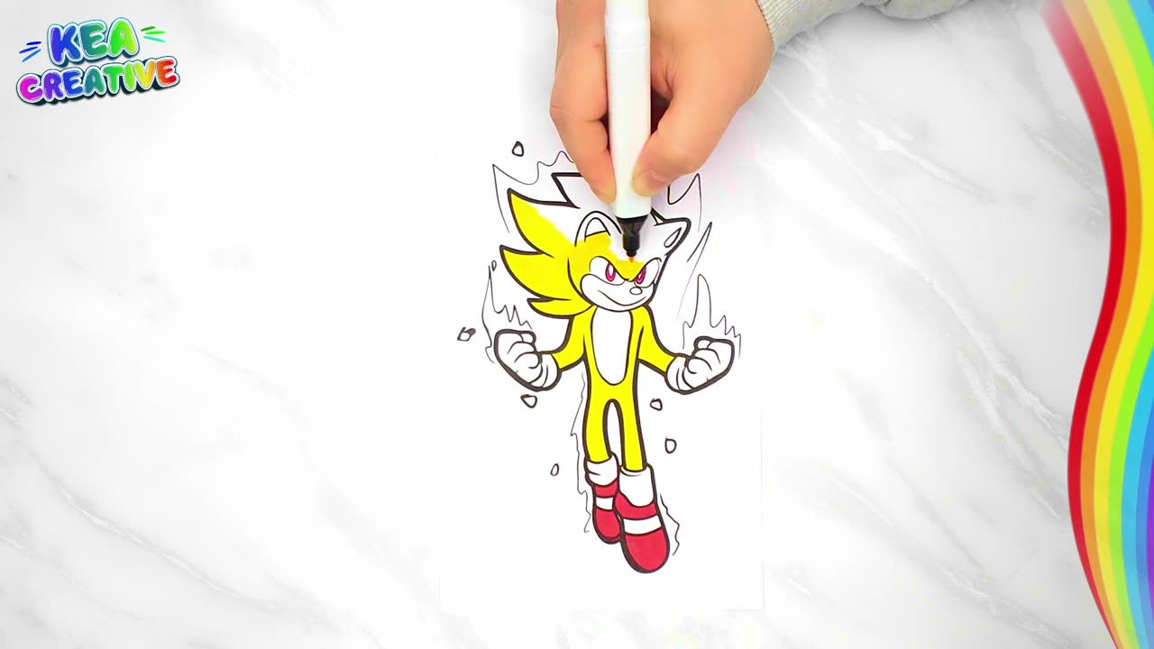 Super Sonic - How to color Super Sonic step by step - @KeaCreative2 - FREE images HD Download👇