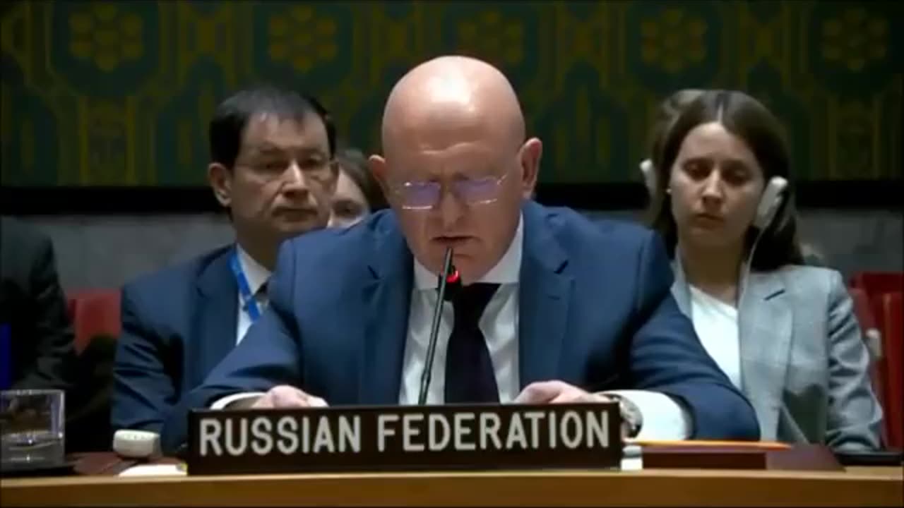 Russia's UN Ambassador Vasily Nebenzya UK Causing needless slaughter for Blackrock profit in Ukraine