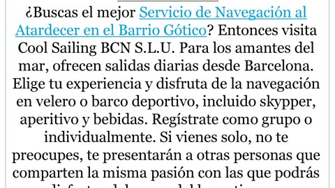 Consigue el mejor Servicio de Navegación al Atardecer en el Barrio Gótico