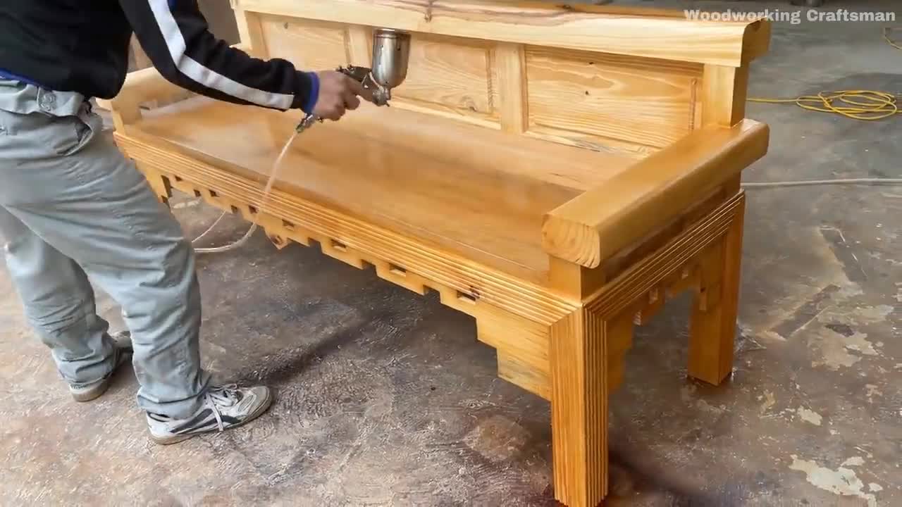 Now let`s see how they make the big wooden recliner 6