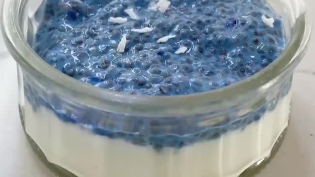 Blue Coconut Chia Pudding - coconut yogurt