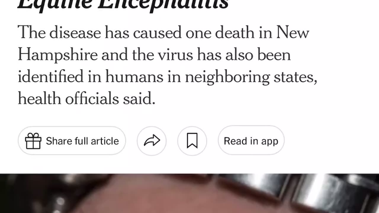 E.E.E mosquitoes virus is another pestilence from the Lord