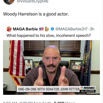 Woody Harrelson <> Fetterman?!🎬🍿
