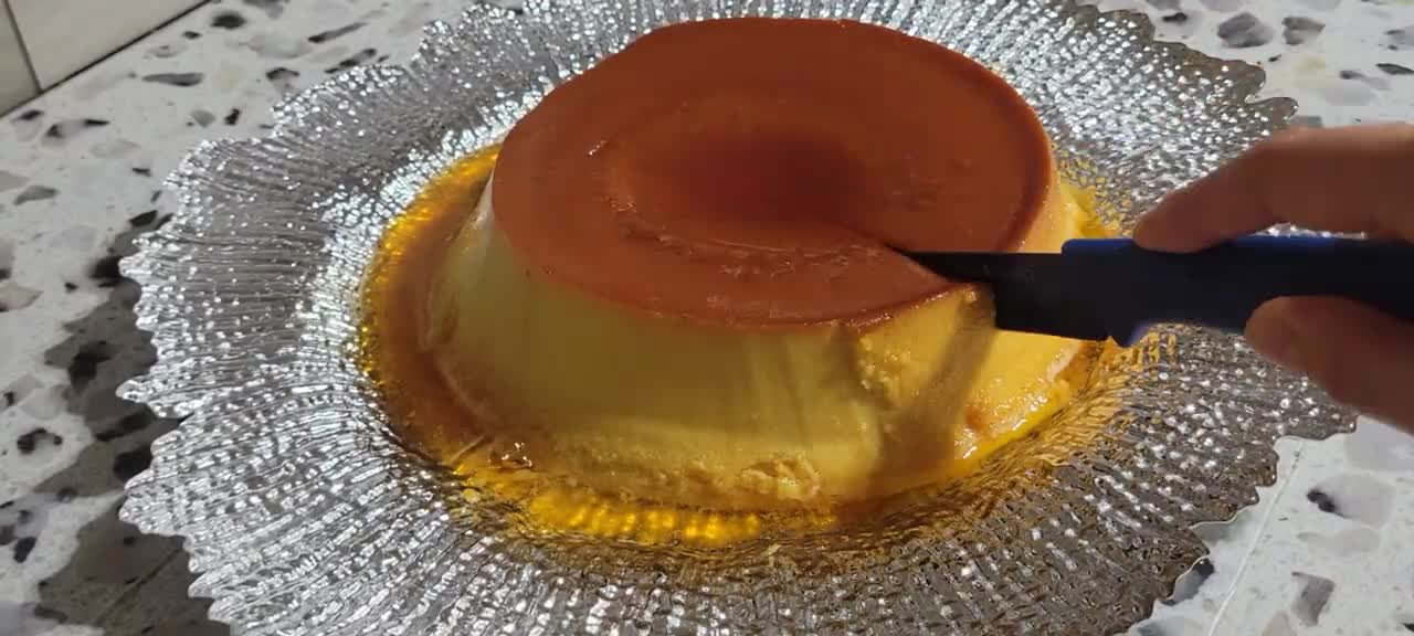 flan napolitano de mango con queso crema philadelphia en la estufa extremadamente delicioso