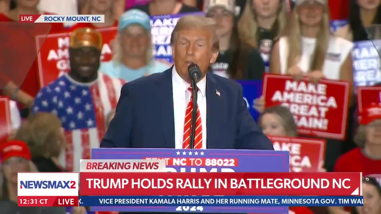 Trump slams Democrats while talking about the destruction of the American dream during a NC rally