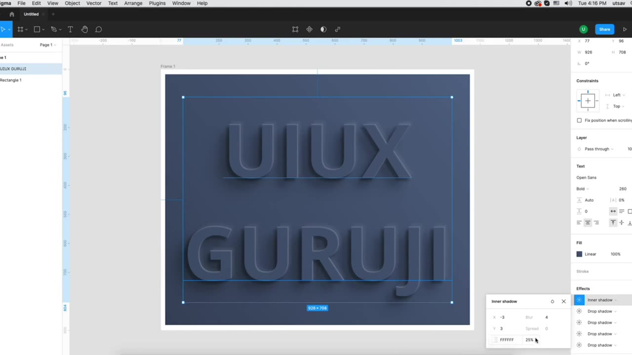 How to Create a Clean 3d Text Effect in Figma | UIUX Guruji