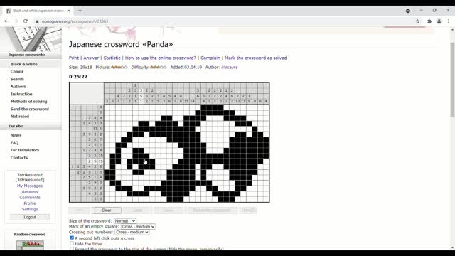 Nonograms - Panda 3