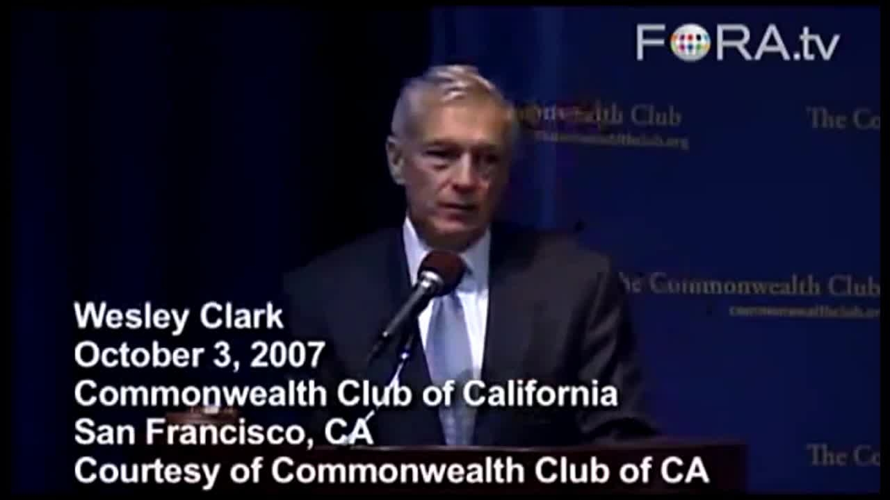 GENERAL WESLEY CLARK - WARS WERE PLANNED SEVEN COUNTRIES