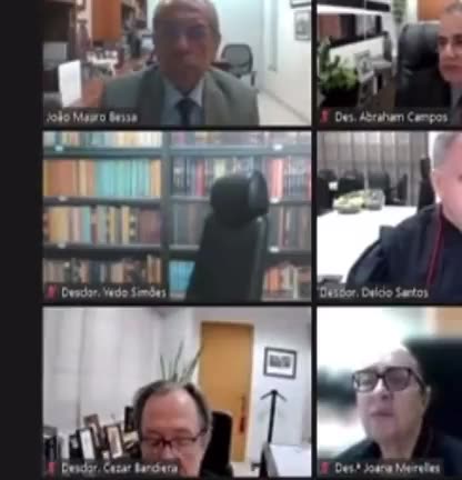 Fake bookshelf falls during virtual meeting